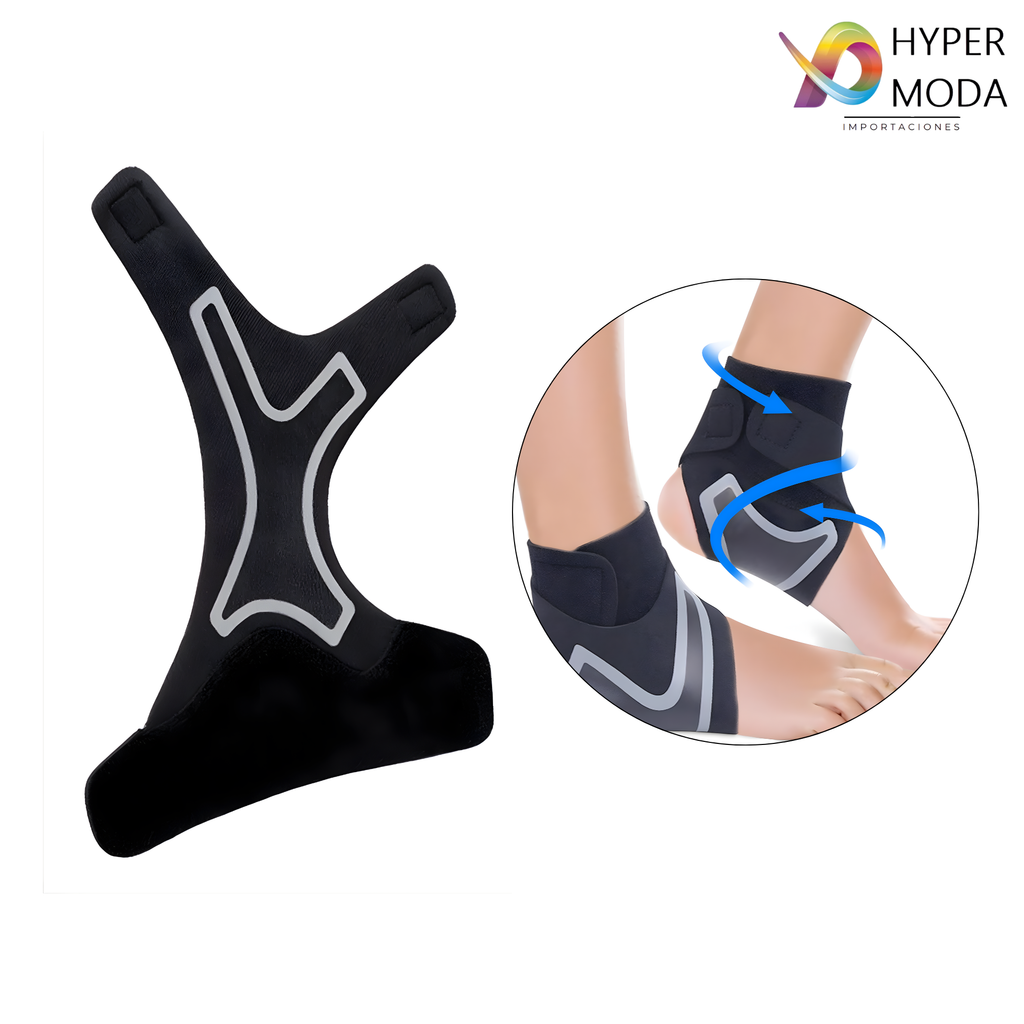 Tobillera de Compresión Deportiva para soporte y recuperación con diseño profesional en color negro.